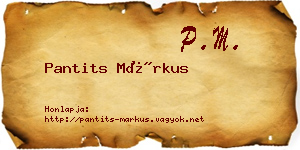 Pantits Márkus névjegykártya